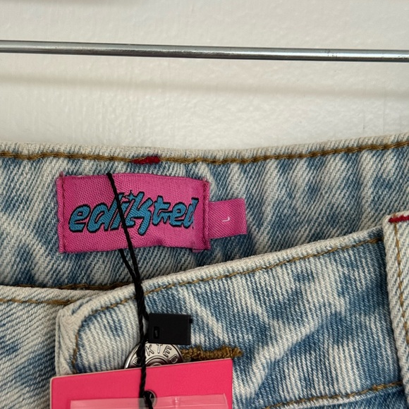 Edikted Sky Blue Wide-Leg Jeans Size L - Picture 4 of 9